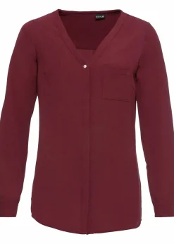bonprix Bekleidung·Jacken & Mäntel|Blusen & Tuniken^Longbluse ahornrot