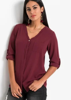 bonprix Bekleidung·Jacken & Mäntel|Blusen & Tuniken^Longbluse ahornrot