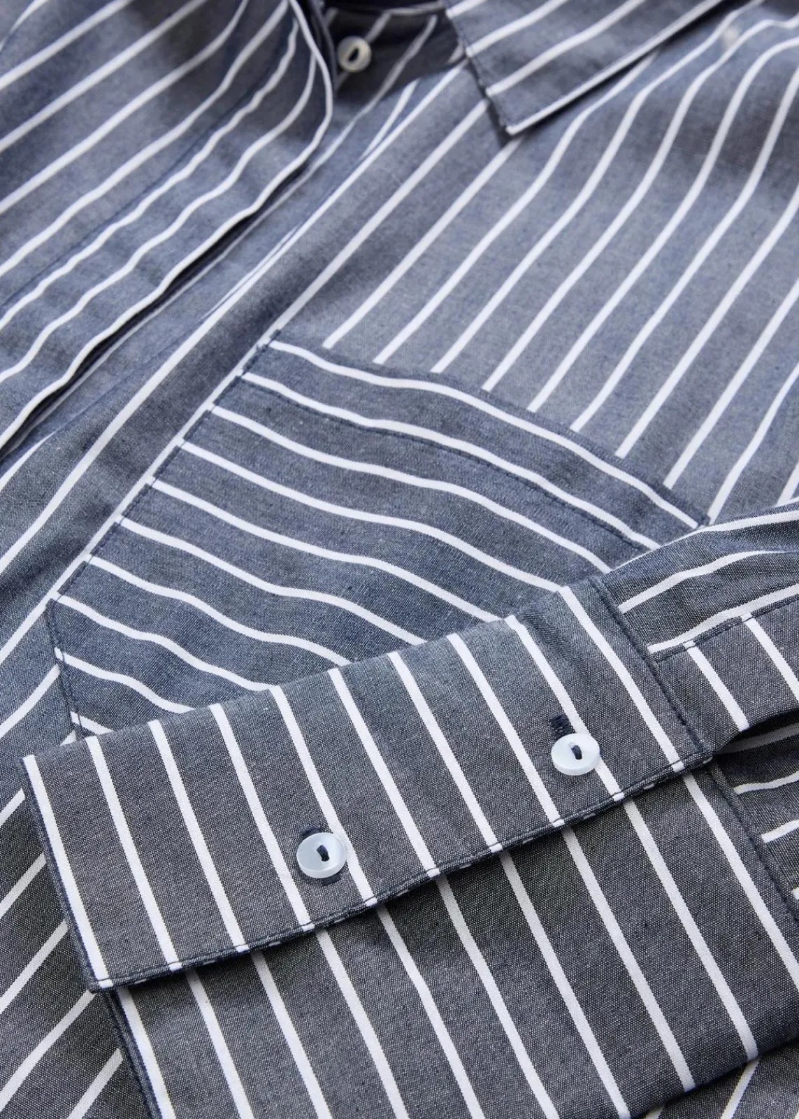 bonprix Bekleidung·Jacken & Mäntel|Blusen & Tuniken^Longbluse aus reiner Baumwolle dunkelblau/weiß gestreift