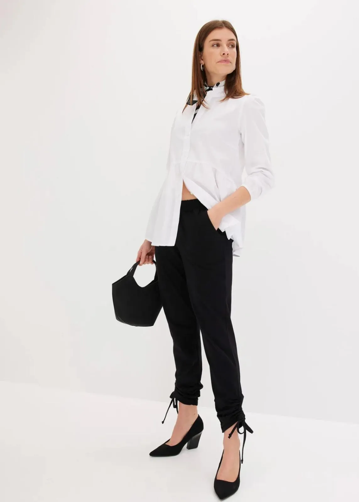 bonprix Bekleidung·Jacken & Mäntel|Blusen & Tuniken^Longbluse aus Baumwoll-Mix weiß