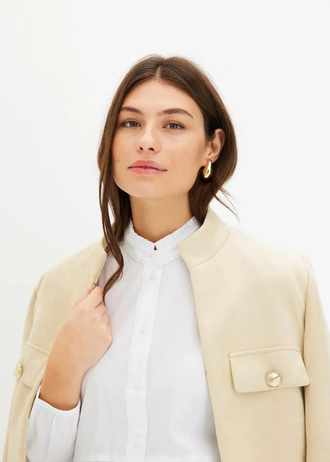 bonprix Bekleidung·Jacken & Mäntel|Blusen & Tuniken^Longbluse aus Baumwoll-Mix weiß