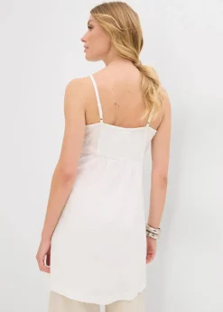 bonprix Bekleidung·Jacken & Mäntel|Blusen & Tuniken^Longbluse aus fließender Viskose wollweiß