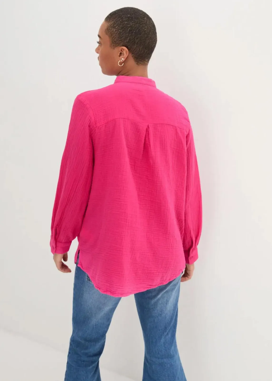 bonprix Blusen & Tuniken|Bekleidung·Jacken & Mäntel^Longbluse aus luftigem Musselin pinklady