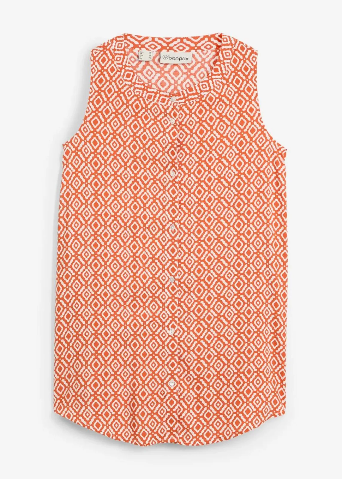 bonprix Bekleidung·Jacken & Mäntel|Zweiteiler & Sets^Longbluse aus softer Viskose zimtrot /wollweiß bedruckt
