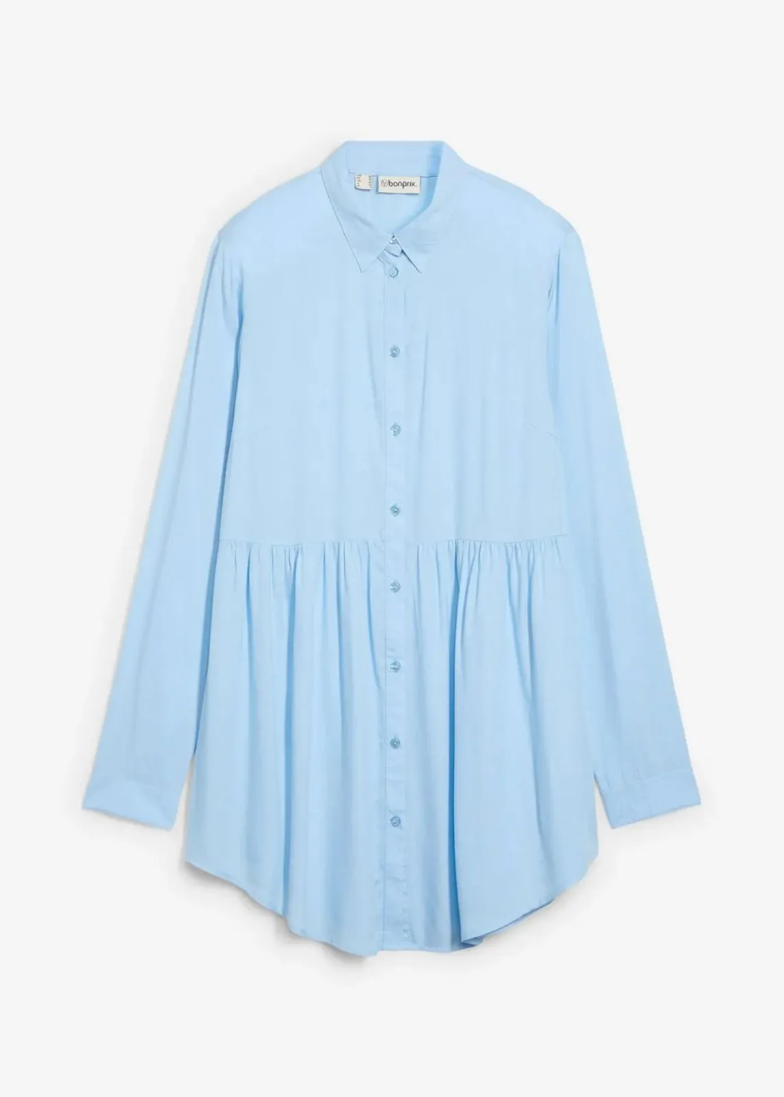 bonprix Bekleidung·Jacken & Mäntel|Blusen & Tuniken^Longbluse aus Viskose hellblau