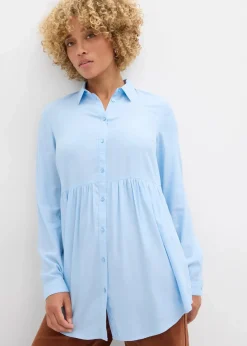 bonprix Bekleidung·Jacken & Mäntel|Blusen & Tuniken^Longbluse aus Viskose hellblau