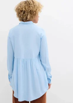 bonprix Bekleidung·Jacken & Mäntel|Blusen & Tuniken^Longbluse aus Viskose hellblau