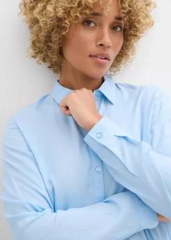 bonprix Bekleidung·Jacken & Mäntel|Blusen & Tuniken^Longbluse aus Viskose hellblau