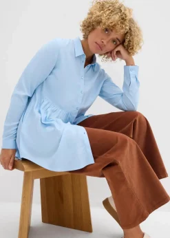 bonprix Bekleidung·Jacken & Mäntel|Blusen & Tuniken^Longbluse aus Viskose hellblau