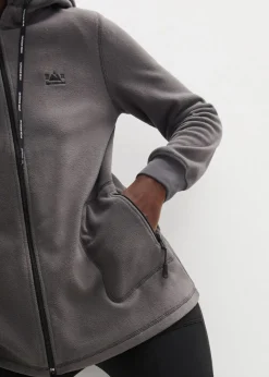 bonprix Jacken & Mäntel|Sweat^Long-Fleecejacke mit Reißverschluss-Taschen schiefergrau