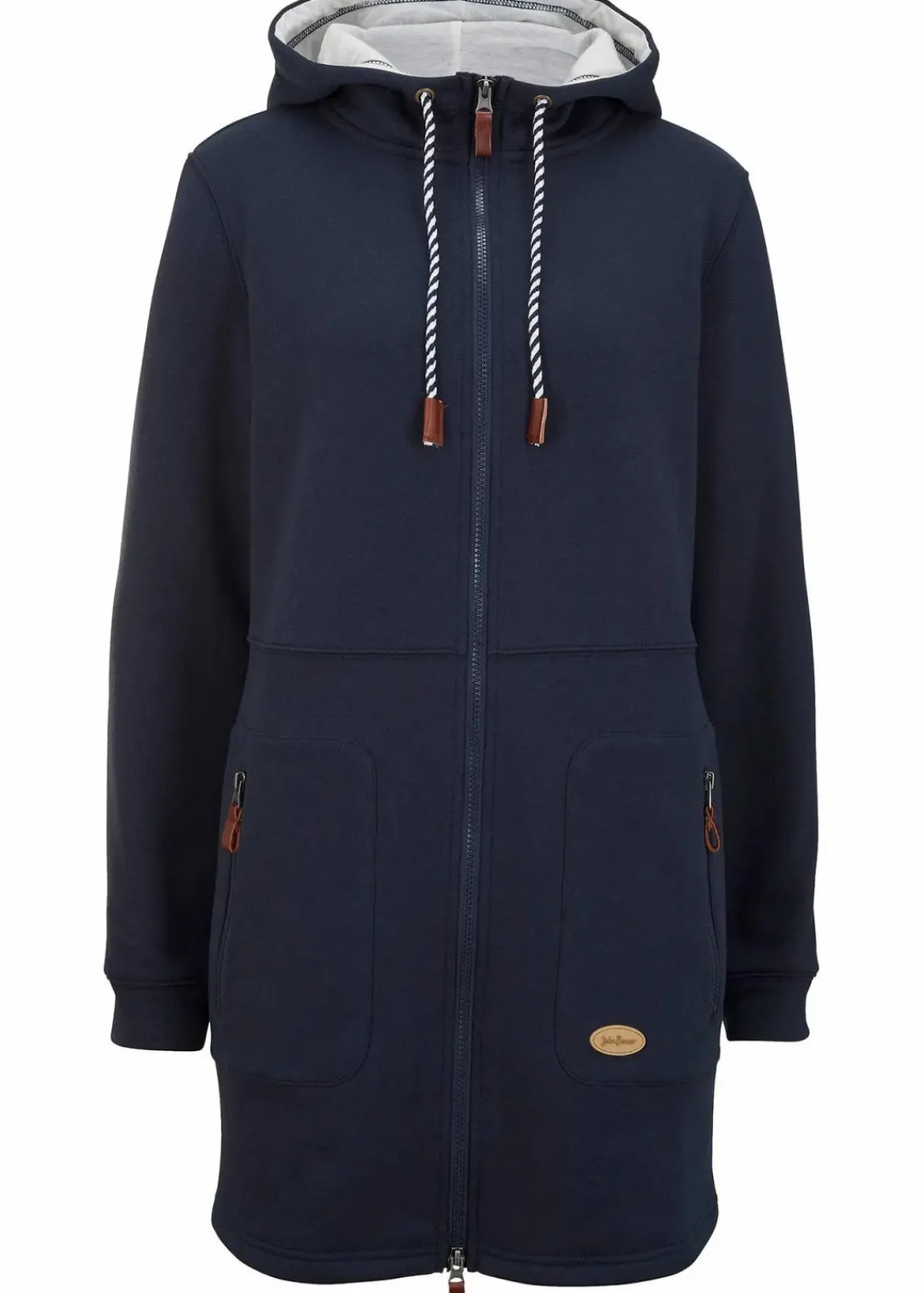 bonprix Bekleidung·Blusen & Tuniken|Sweat^Long-Kapuzen-Sweatjacke dunkelblau