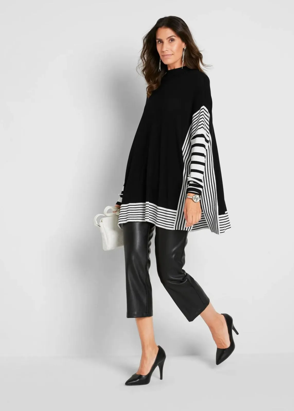 bonprix Bekleidung·Umstandsmode|Bekleidung·Jeans^Longpullover schwarz/wollweiß