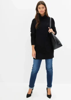 bonprix Bekleidung·Umstandsmode|Strickmode^Longpullover schwarz