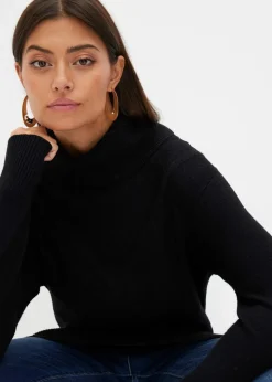 bonprix Bekleidung·Umstandsmode|Strickmode^Longpullover schwarz