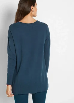 bonprix Pullover & Strickjacken|Bekleidung·Jeans^Long-Pullover dunkelblau
