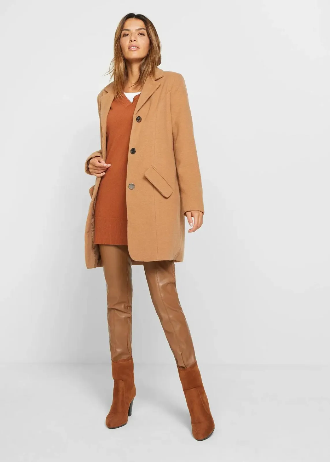 bonprix Pullover & Strickjacken|Bekleidung·Jeans^Long-Pullover kastanienbraun