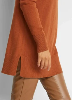 bonprix Pullover & Strickjacken|Bekleidung·Jeans^Long-Pullover kastanienbraun