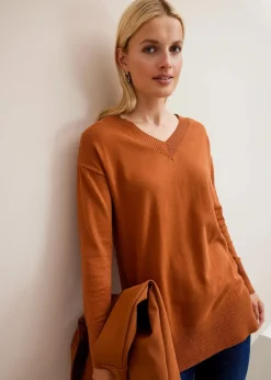 bonprix Pullover & Strickjacken|Bekleidung·Jeans^Long-Pullover kastanienbraun