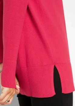 bonprix Pullover & Strickjacken|Bekleidung·Jeans^Long-Pullover granatrot