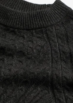 bonprix Pullover & Strickjacken|Strickmode^Longpullover aus fließendem Viskose-Mix anthrazit meliert meliert