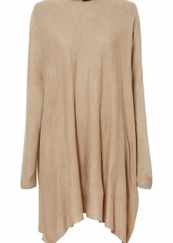 bonprix Bekleidung·Umstandsmode|Strickmode^Long-Pullover aus Viskose-Mix saharabeige meliert
