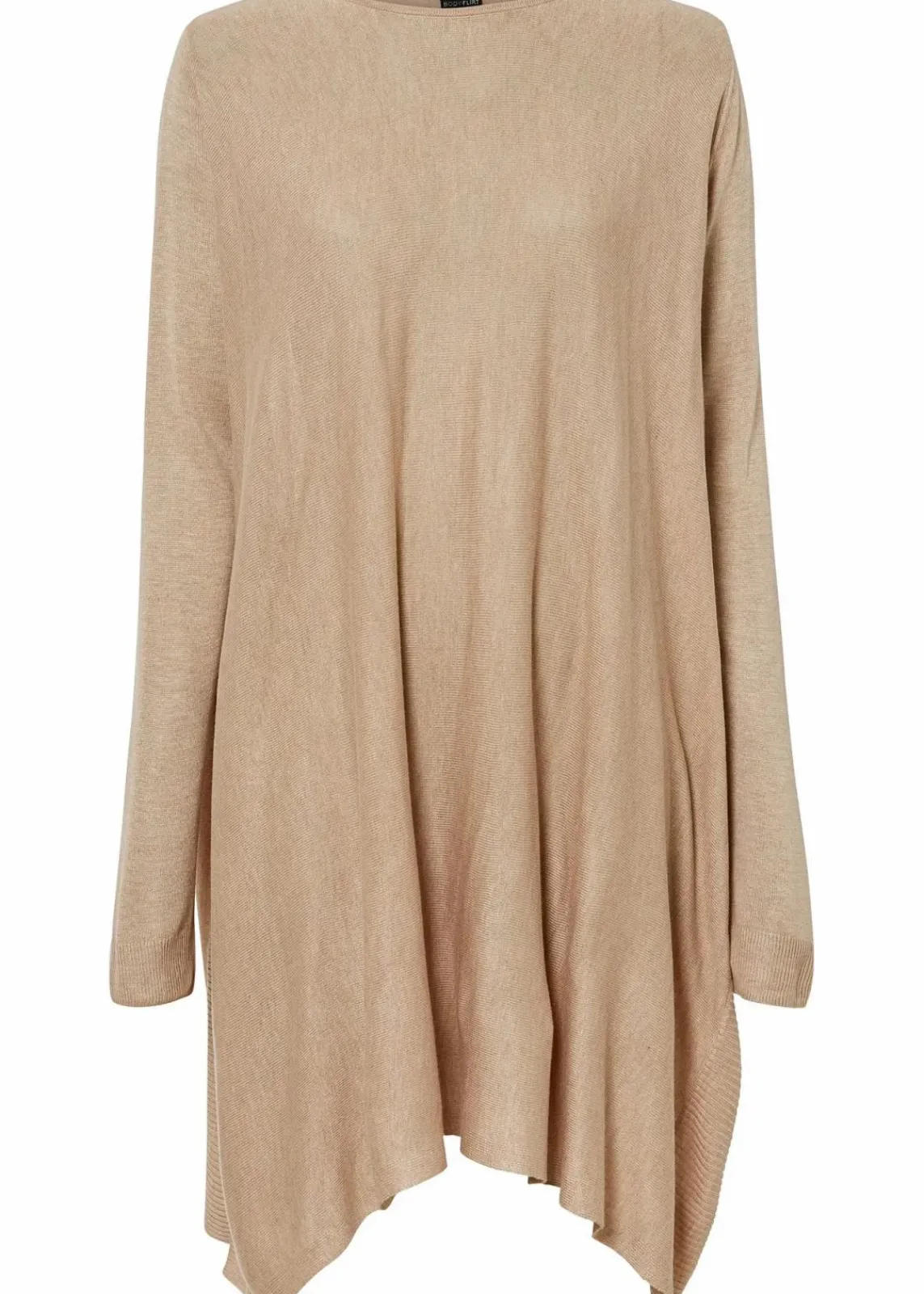 bonprix Bekleidung·Umstandsmode|Strickmode^Long-Pullover aus Viskose-Mix saharabeige meliert