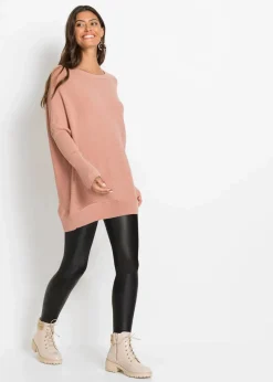 bonprix Bekleidung·Umstandsmode|Bekleidung·Jeans^Long-Pullover aus Viskose-Mix vintagerosa meliert