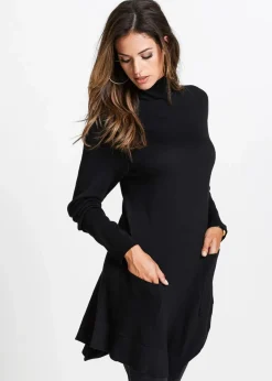 bonprix Bekleidung·Umstandsmode|Bekleidung·Jeans^Long-Pullover aus Viskose-Mischung schwarz