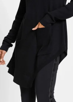 bonprix Bekleidung·Umstandsmode|Bekleidung·Jeans^Long-Pullover aus Viskose-Mischung schwarz