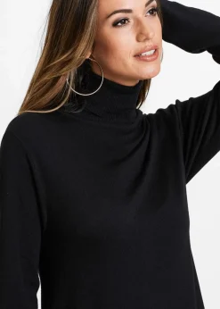 bonprix Bekleidung·Umstandsmode|Bekleidung·Jeans^Long-Pullover aus Viskose-Mischung schwarz