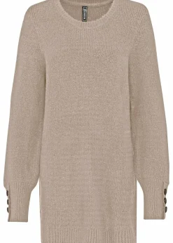 bonprix Bekleidung·Umstandsmode|Strickmode^Longpullover mit Knöpfen beige