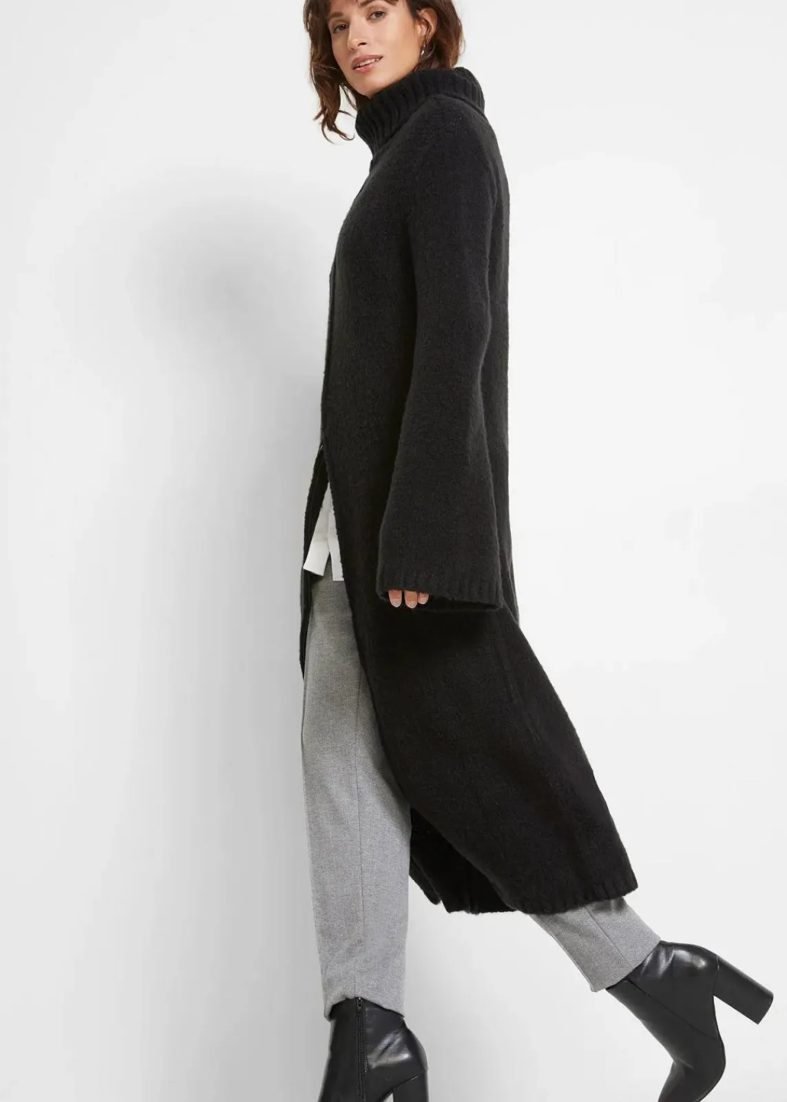 bonprix Bekleidung·Umstandsmode|Bekleidung·Jeans^Long-Rollkragenpullover mit Tragevariante schwarz