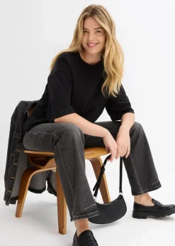 bonprix Zweiteiler & Sets|Shirts & Tops^Longshirt aus Interlock lehmbraun