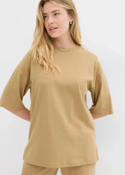 bonprix Shirts & Tops|Zweiteiler & Sets^Longshirt aus Interlock khakibraun