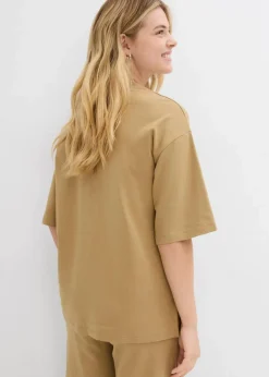 bonprix Shirts & Tops|Zweiteiler & Sets^Longshirt aus Interlock khakibraun