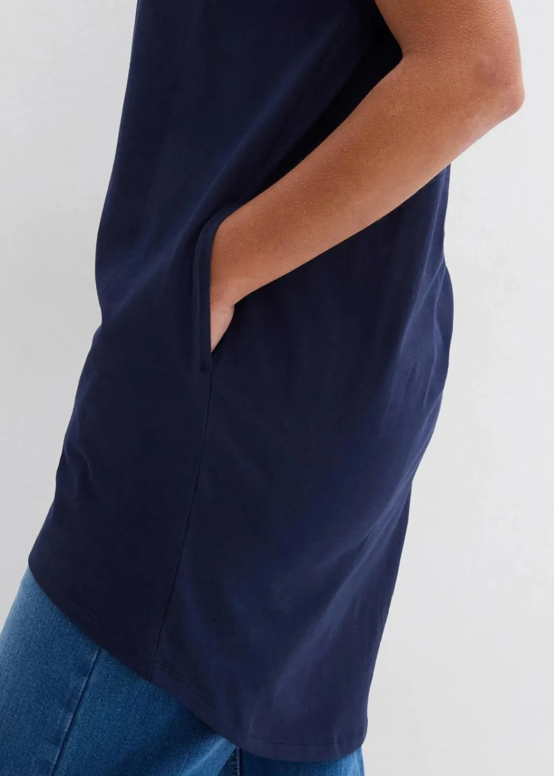 bonprix Shirts & Tops^Longshirt aus reiner Baumwolle dunkelblau