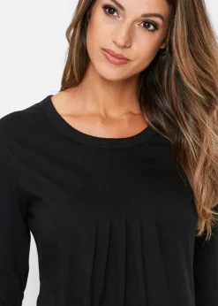bonprix Shirts & Tops^Longshirt aus reiner Baumwolle schwarz