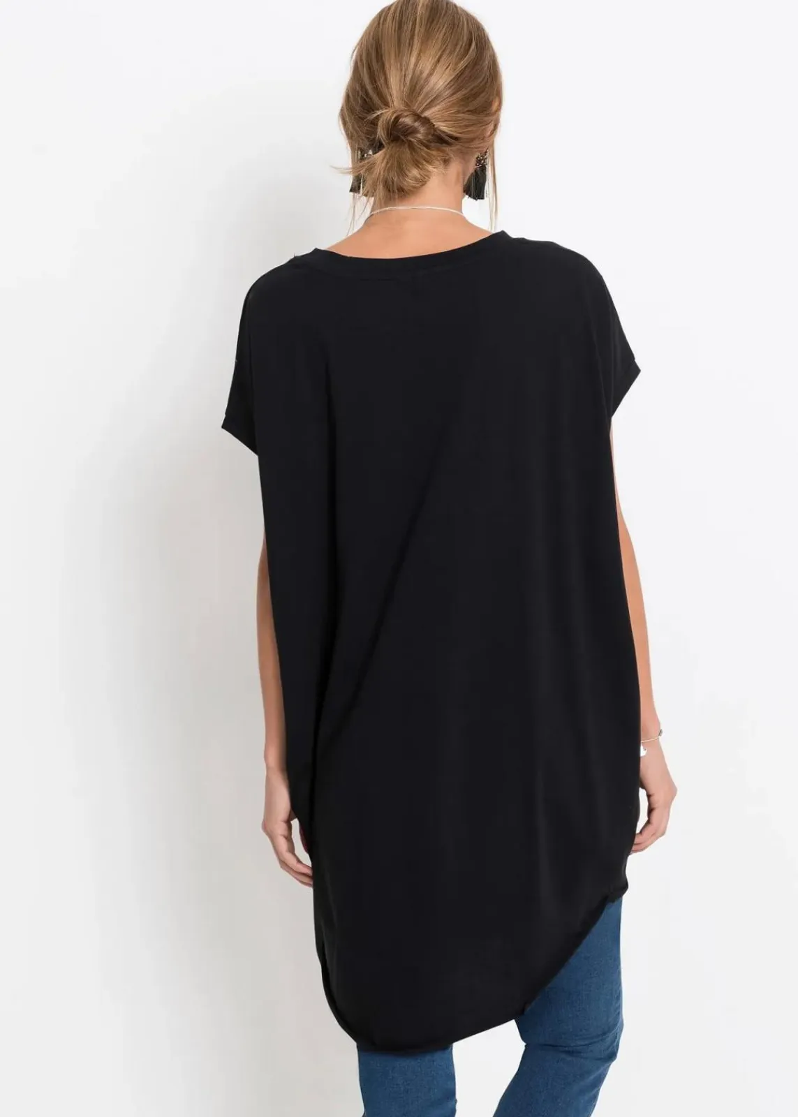bonprix Shirts & Tops^Longshirt aus reiner Baumwolle schwarz