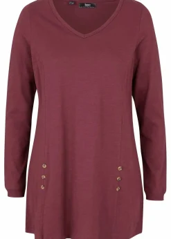 bonprix Shirts & Tops^Longshirt aus reiner Baumwolle ahornrot