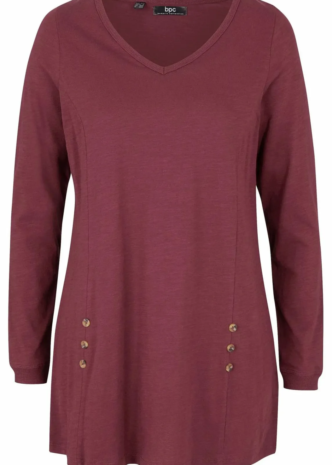 bonprix Shirts & Tops^Longshirt aus reiner Baumwolle ahornrot