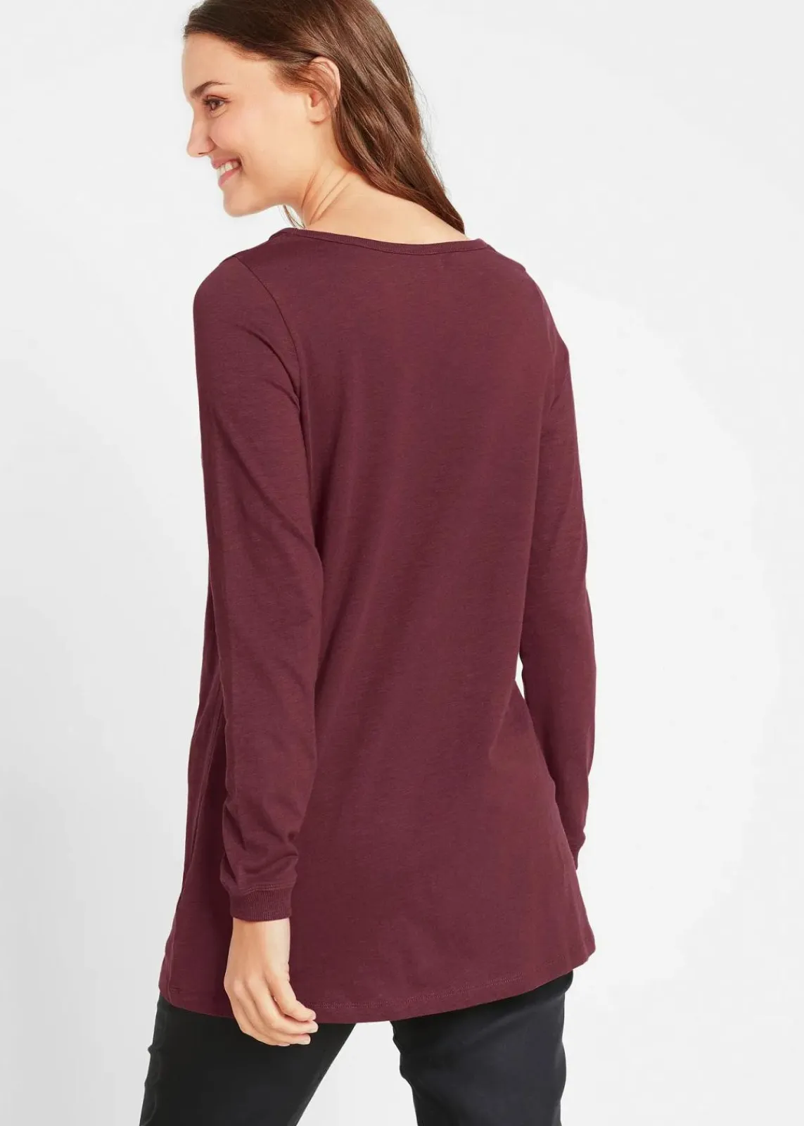bonprix Shirts & Tops^Longshirt aus reiner Baumwolle ahornrot