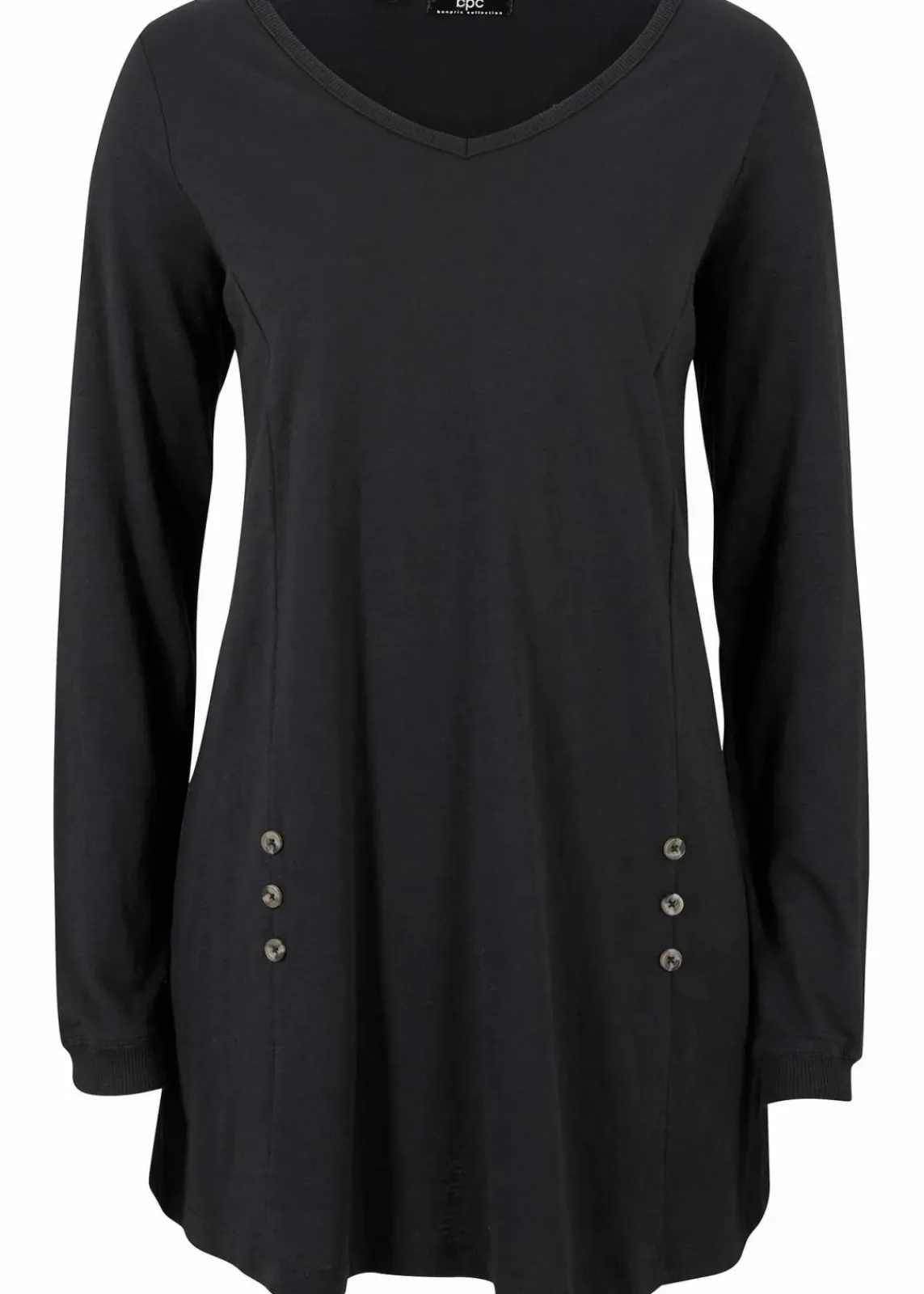 bonprix Shirts & Tops^Longshirt aus reiner Baumwolle schwarz