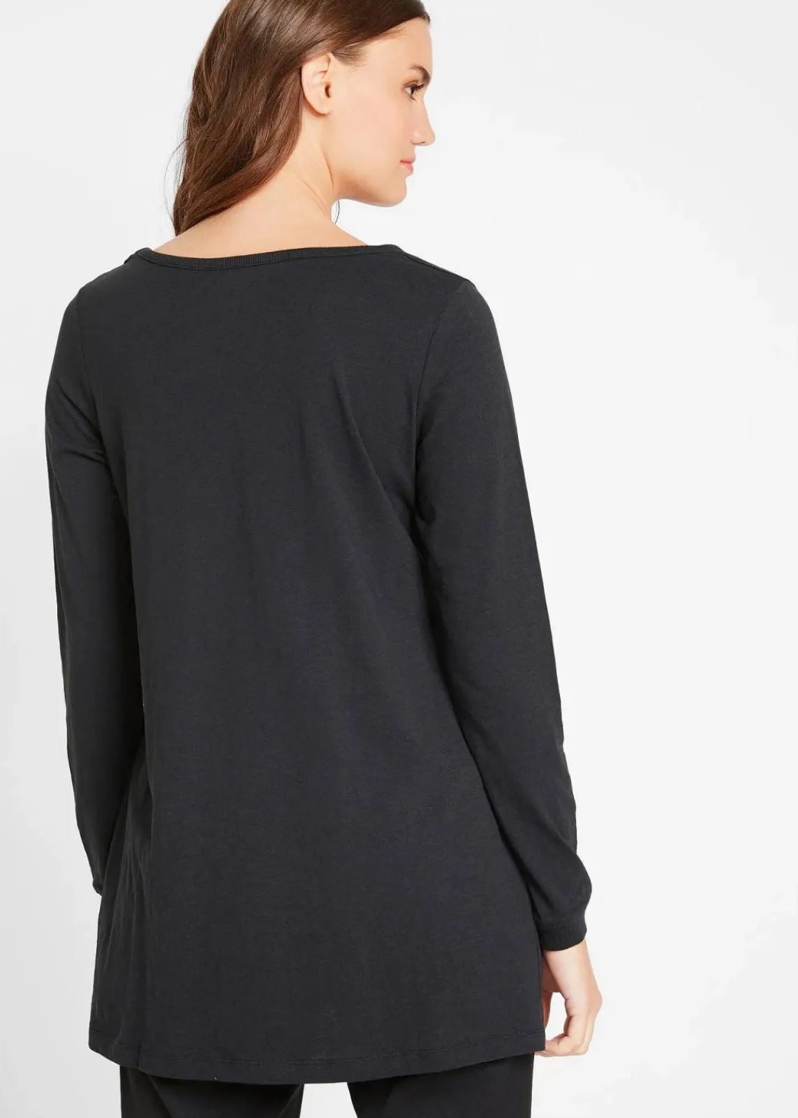 bonprix Shirts & Tops^Longshirt aus reiner Baumwolle schwarz