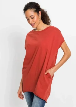 bonprix Shirts & Tops^Longshirt aus reiner Baumwolle karminrot