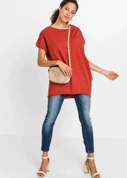 bonprix Shirts & Tops^Longshirt aus reiner Baumwolle karminrot