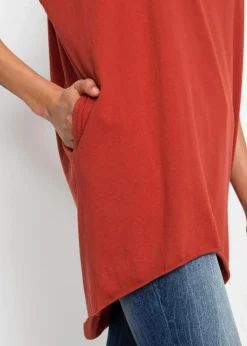 bonprix Shirts & Tops^Longshirt aus reiner Baumwolle karminrot