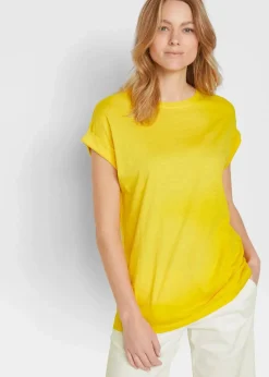 bonprix Shirts & Tops|Basics^Longshirt aus reiner Bio-Baumwolle (2er Pack) narzissengelb / schwarz