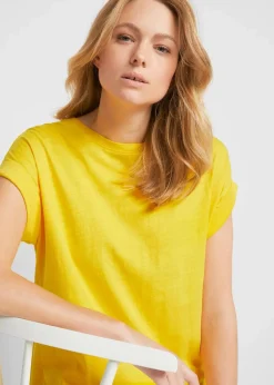 bonprix Shirts & Tops|Basics^Longshirt aus reiner Bio-Baumwolle (2er Pack) narzissengelb / schwarz