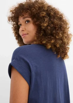 bonprix Shirts & Tops|Basics^Longshirt aus reiner Bio-Baumwolle (2er Pack) perlgrün/dunkelblau