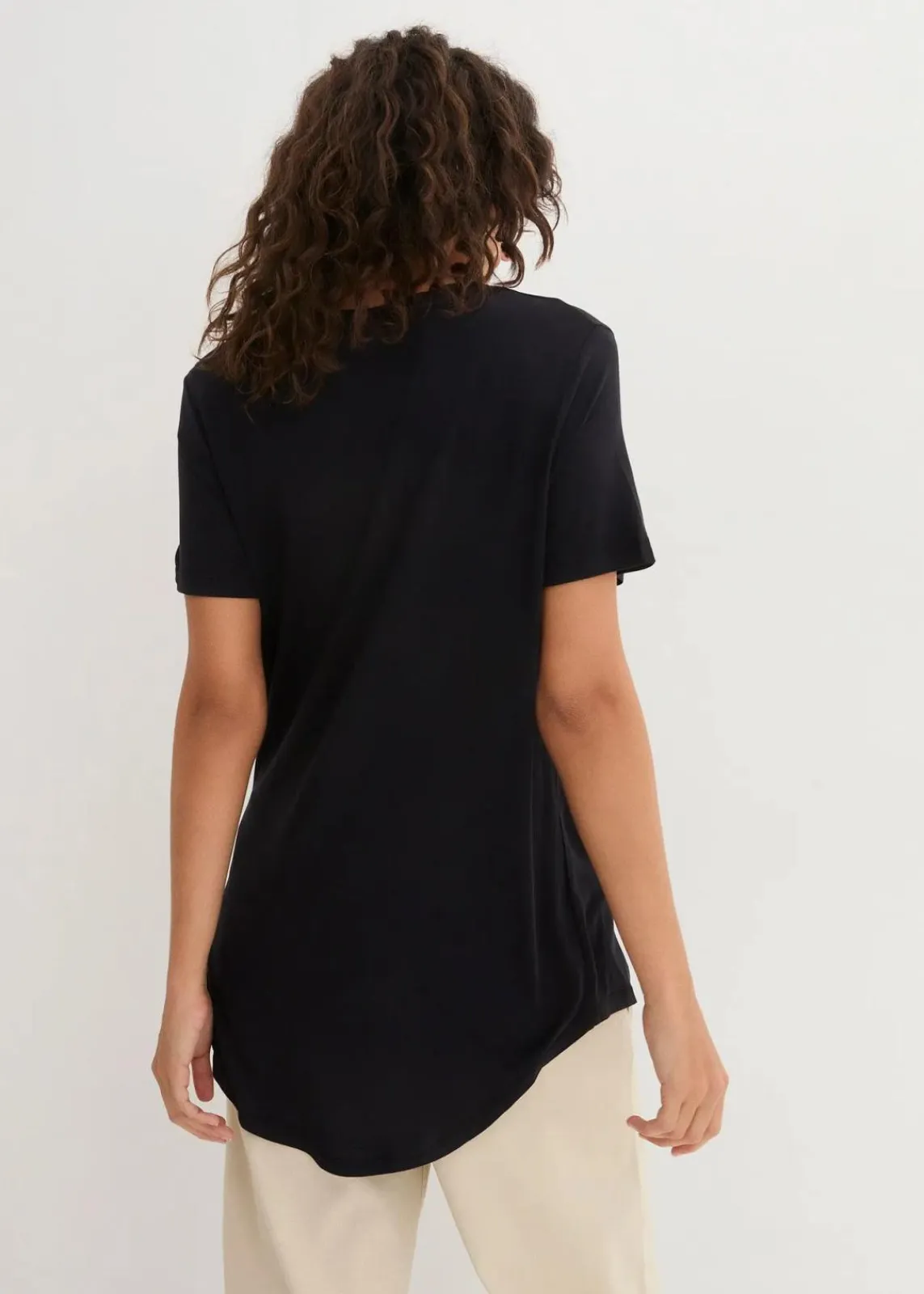 bonprix Bekleidung·Röcke|Basics^Longshirt aus softer Viskose schwarz